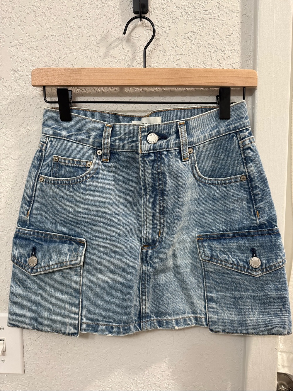 Aritzia Light Blue Denim Cargo Mini Skirt